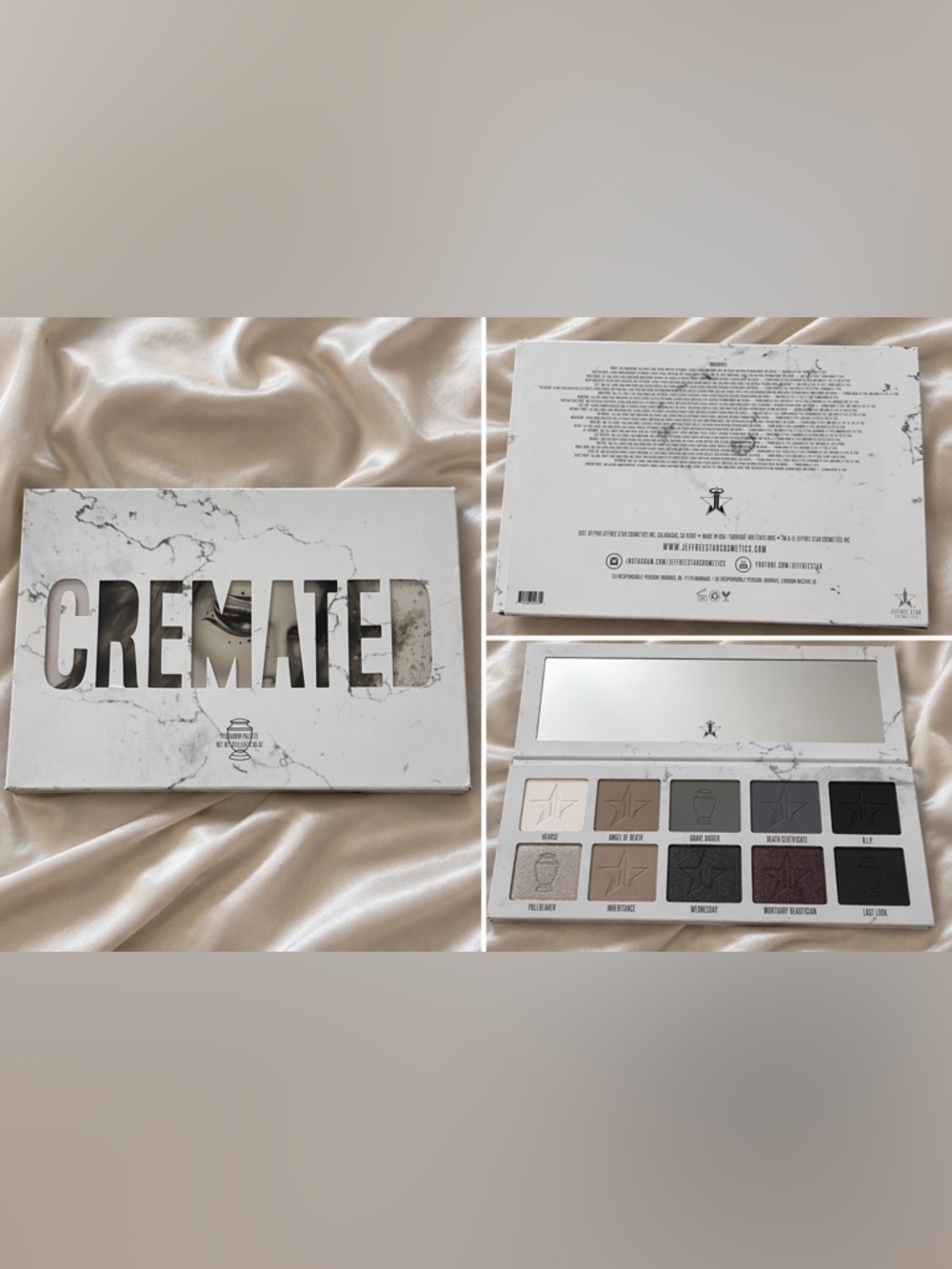 Jeffree Star Eyeshadow Palette in White, Cream, Gray, Black